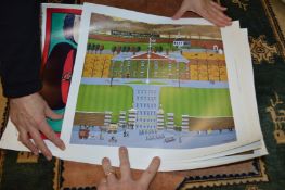 A group of Terence Brind unframed posters.