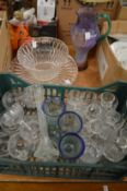 A quantity of glassware to include a Costa Boda jug (rim chipped).