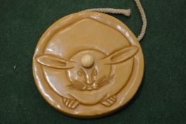 A Japanese Meiji period carved ivory netsuke of a rabbit or hare.