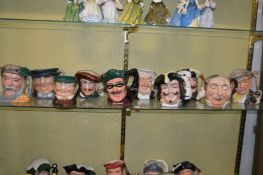 Ten large Royal Doulton character jugs.