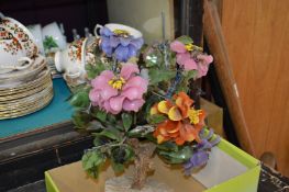 An oriental hardstone floral group.