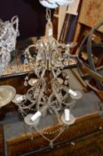A Venetian style glass chandelier.