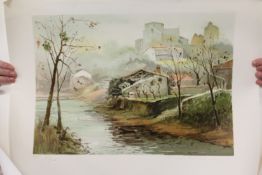 Three unframed posters.