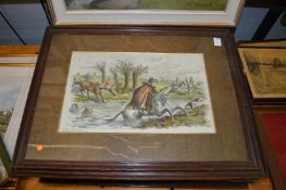 Dame Perkins and her Grey Mare, colour illustrations by Phiz, framed and glazed with original card