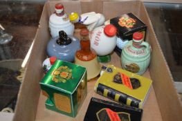 Miniature novelty liqueur bottles.
