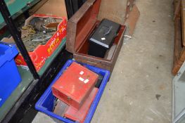 An old petrol can and a quantity of tools.