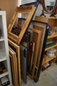 A large quantity of picture frames.