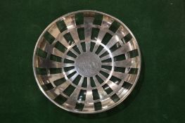 A silver mounted glass dish.