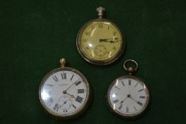 Three pocket watches.