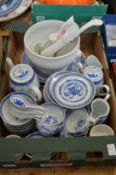 A quantity of modern Chinese blue and white porcelain and other items.
