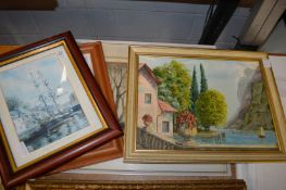 Four paintings and prints.