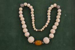 A bead necklace.