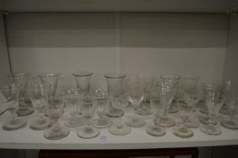 A quantity of 19th century and later drinking glasses.