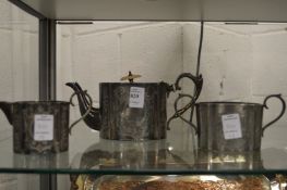 A bachelor's plated three piece tea service.