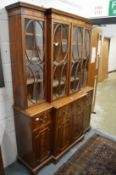 A good Georgian style mahogany breakfront library cupboard bookcase.
