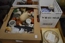 Decorative china and glass.