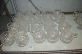 Cut glass punch cups.