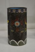 A Chinese cloisonne dragon brush pot.