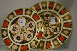 Two Crown Derby Imari pattern plates.