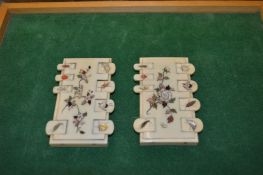 A pair of Japanese Meiji period Shibayama Bezique markers.