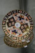 A set of six Derby Imari plates.