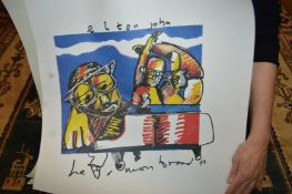 A group of Pop Art posters, unframed.