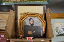 A small group of paintings and prints etc.