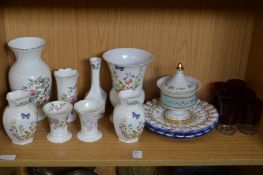 A quantity of Aynsley and other decorative china and a set of six ruby glass wine glasses.