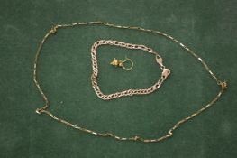 A 9ct gold necklace etc.
