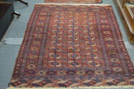 A modern Bokhara rug.
