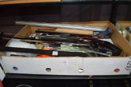 A picture framing mitre saw and accessories.