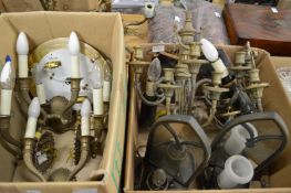 A quantity of light fittings.