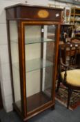 A Sheraton revival inlaid mahogany display cabinet.
