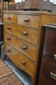 A mahogany straight front chest of drawers.