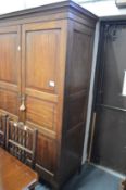 Three 19th century mahogany two door wardrobes (two disassembled).