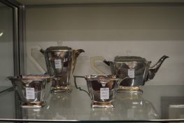 A stylish Art Deco plated four piece tea service.