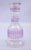 A BOHEMIAN ETCHED GLASS HUQQA BASE FOR THE ISLAMIC MARKET, 30.5cm high.