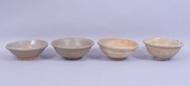 FOUR CHINESE TERRACOTTA BOWLS, various sizes (4).