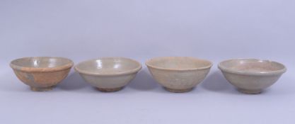 FOUR CHINESE TERRACOTTA BOWLS, various sizes (4).