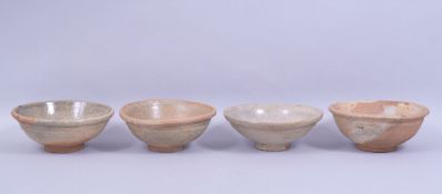 FOUR CHINESE TERRACOTTA BOWLS, various sizes (4).