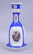 AN UNUSUAL FRENCH / ISLAMIC MARKET PORCELAIN HUQQA BASE, with panels of king and the eiffel tower,