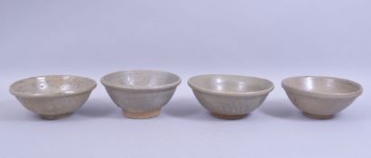 FOUR CHINESE TERRACOTTA BOWLS, various sizes (4).