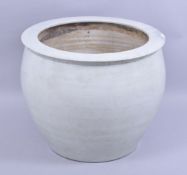 A LARGE PLANT POT, (small area of restoration to rim), 31cm high, 38cm diameter.