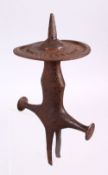A 19TH CENTURY ISLAMIC TULWAR METAL SWORD HILT - 19cm.