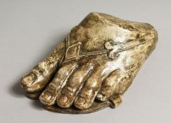 AFTER THE ANTIQUE. A PLASTER FOOT. 6ins long.