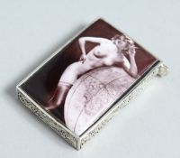 A SILVER NUDE VESTA CASE.