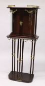 A 19TH CENTURY FRENCH DISPLAY CABINET, the top section with a pair of glass doors and sides on an