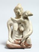 A KHMER ANTIQUE FIGURE GROUP 5ins