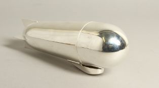 A SLILVER PLATED ZEPLIN COCKTAIL SHAKER