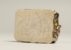 AN ENGRAVED SILVER VINEGARETTE